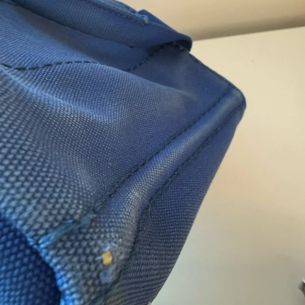Prada Royal Blue Canvas Tote - Picture 11 of 12